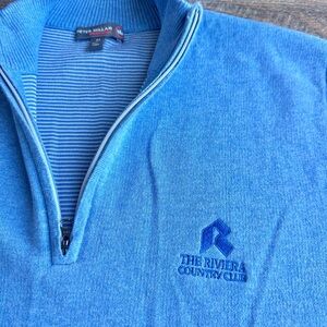 The Riviera Country Club Men’s Peter Millar Blue, 1/4 Zip Vest